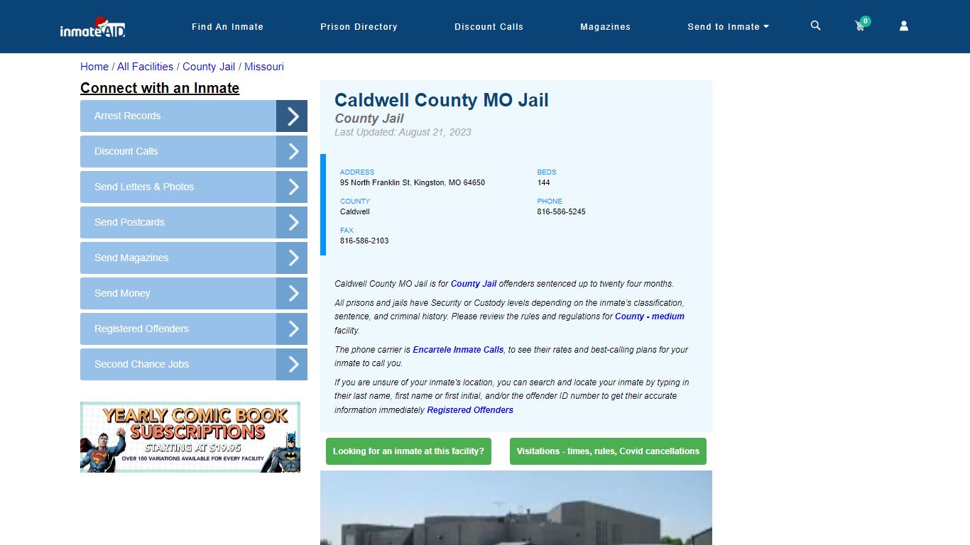 Caldwell County MO Jail - Inmate Locator - Kingston, MO